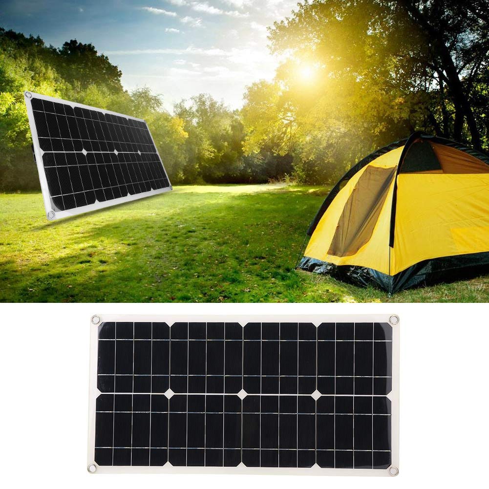 40W Monocrystalline Flexible Solar Panel with 5V Dual USB Ports - Portable Solar Charger for Car Battery, RV, Camping & Outdoor Adventures