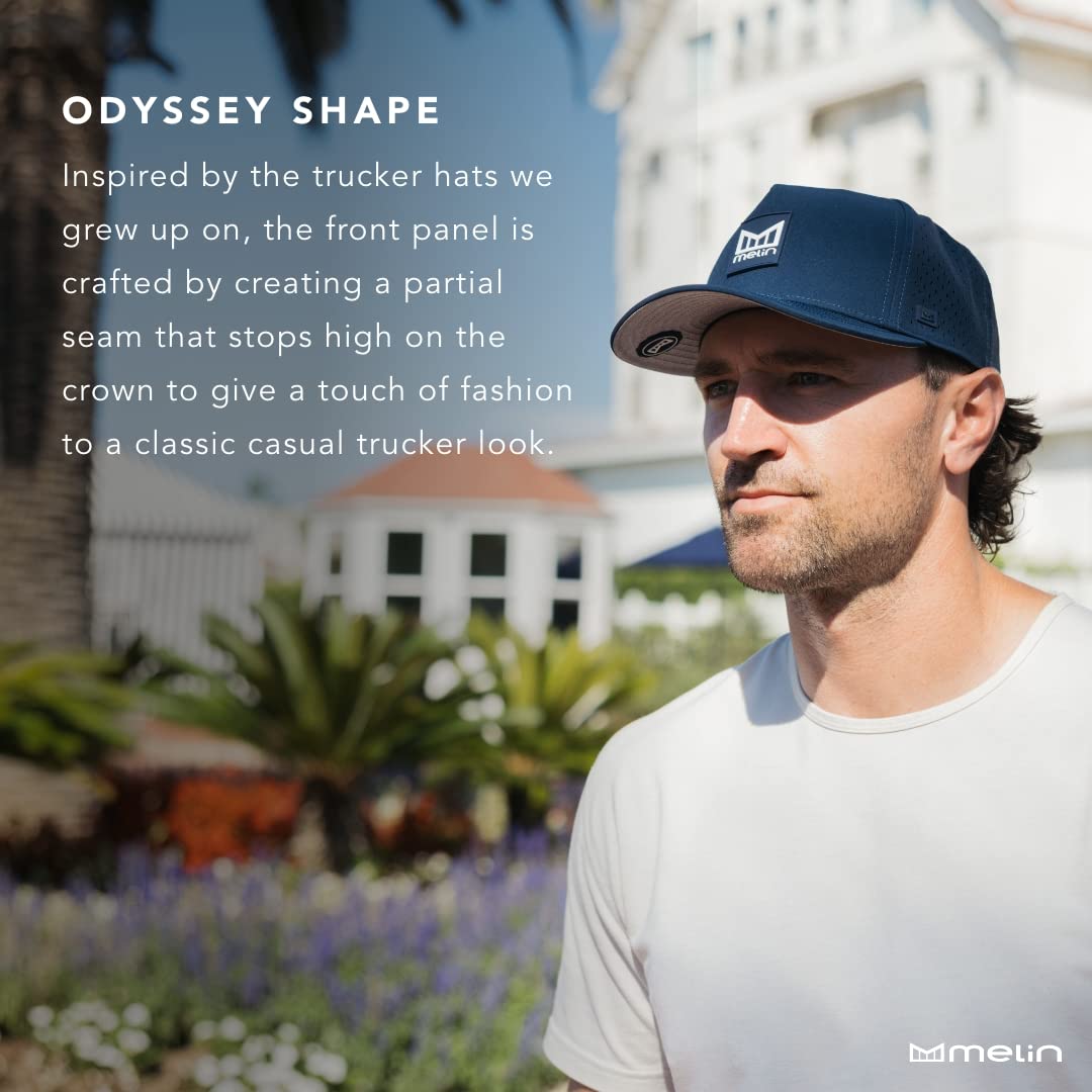 Melin Odyssey Brick Hydro Snapback Hat - Water-Resistant Baseball Cap for Men & Women - Adjustable Unisex Golf, Running & Workout Hat - Perfect for Outdoor Sports, Fitness & Casual Wear