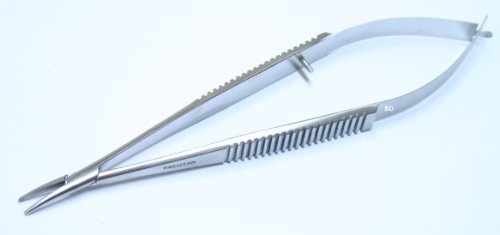 BDEALS Premium Surgical Needle Holder - Curved Non-Locking Castroviejo Design for Microsurgery & Precision Suturing | Ideal for Ophthalmic, Plastic, and Vascular Surgery Procedures