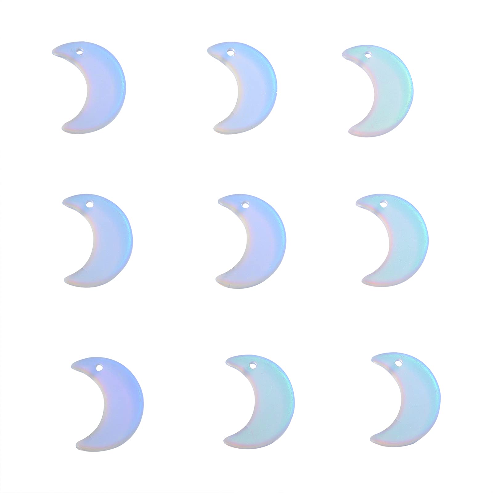 100Pcs Clear Moon Glass Charms - Transparent Crescent Pendants for DIY Jewelry Making, Bracelets & Necklaces - Perfect for Boho, Witchy & Celestial Jewelry Designs