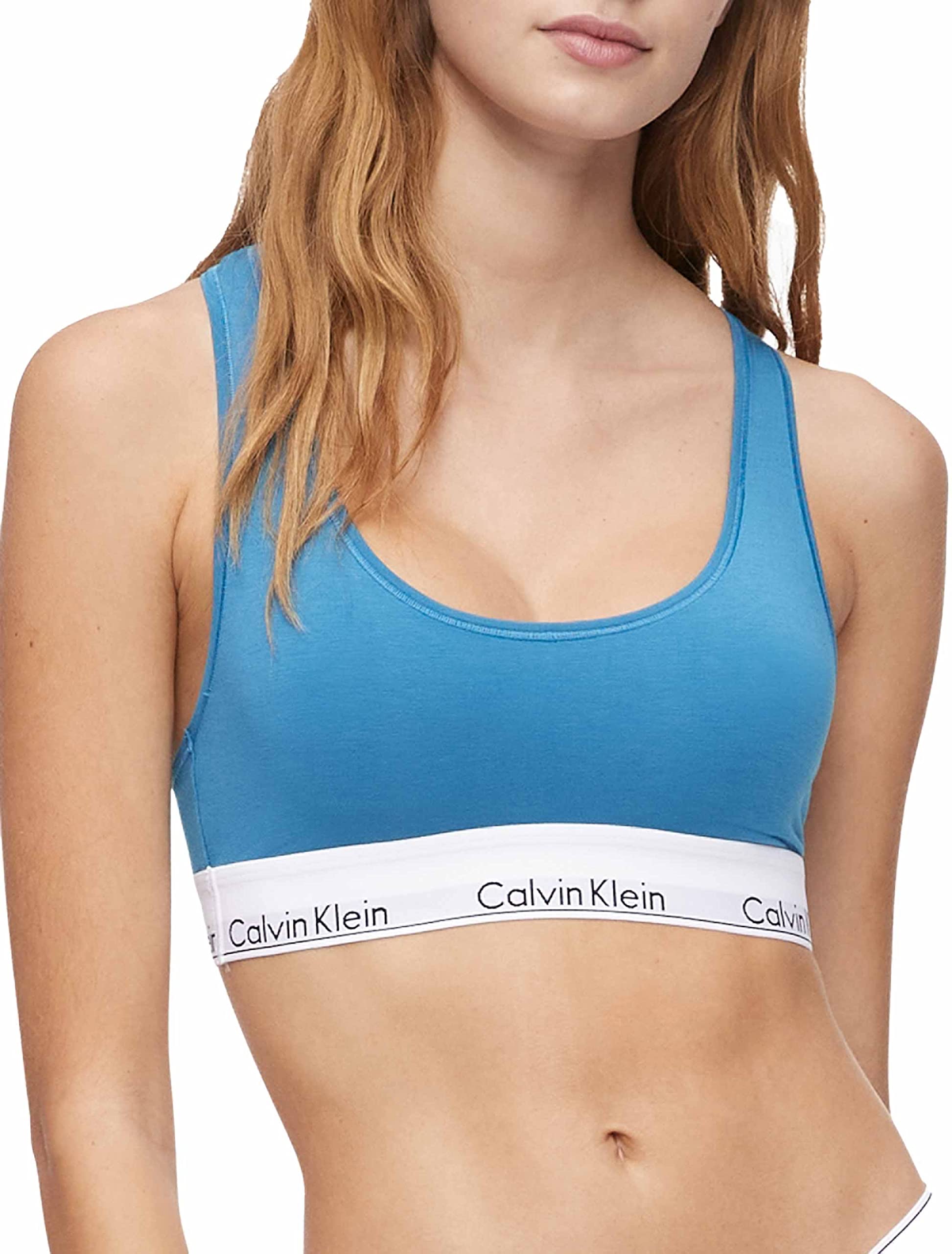 Calvin Klein Women's Modern Cotton Unlined Wireless Bralette - Comfortable Seamless Lounge Bra for Yoga, Sleep & Everyday Wear