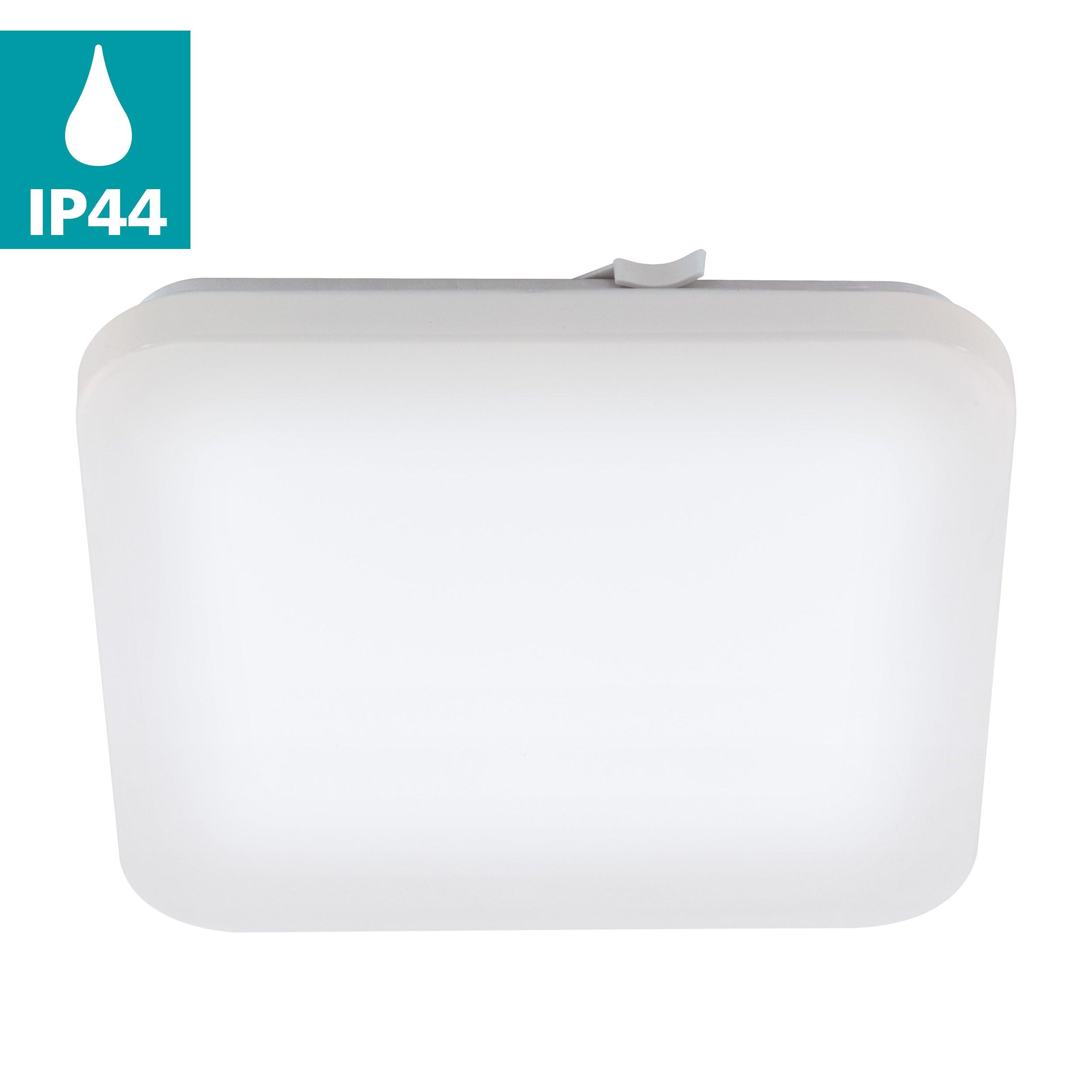Eglo Frania IP44 LED Square Flush Mount Ceiling Light 33cm - Perfect for Bathroom, Kitchen, and Hallway Lighting
