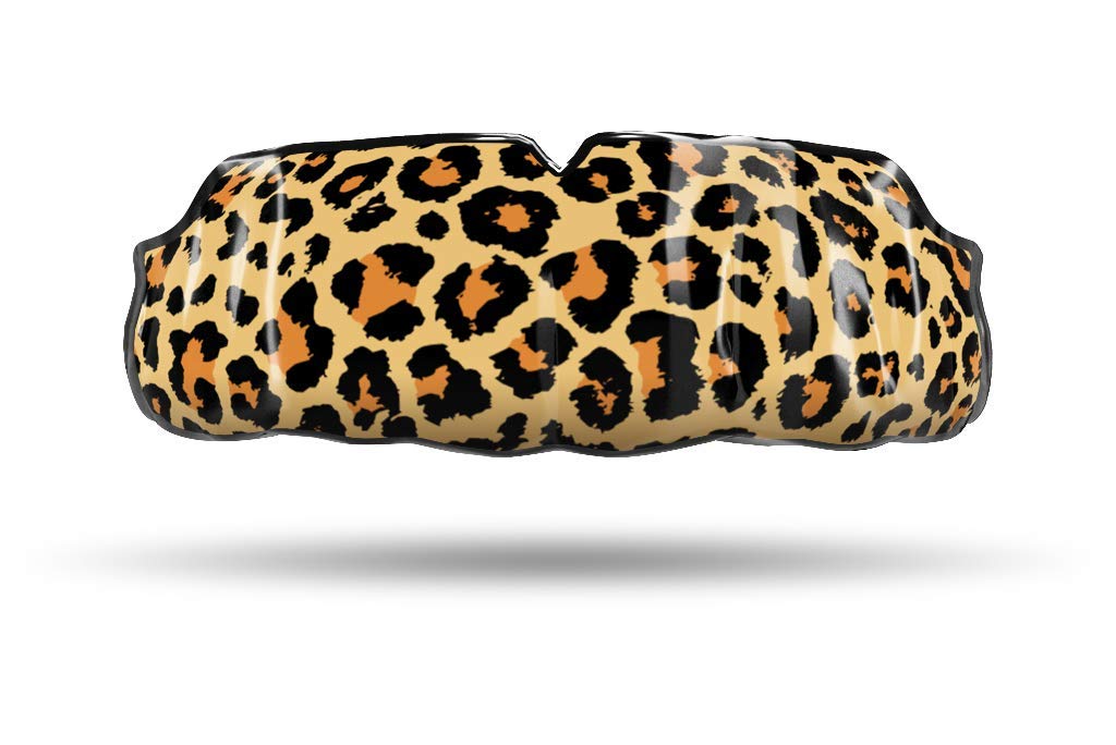 Custom Professional MMA Boxing Muay Thai Mouthguard - Impact Protection Leopard Skinz Design for Fighters & Athletes - Perfect for Training, Sparring & Competition