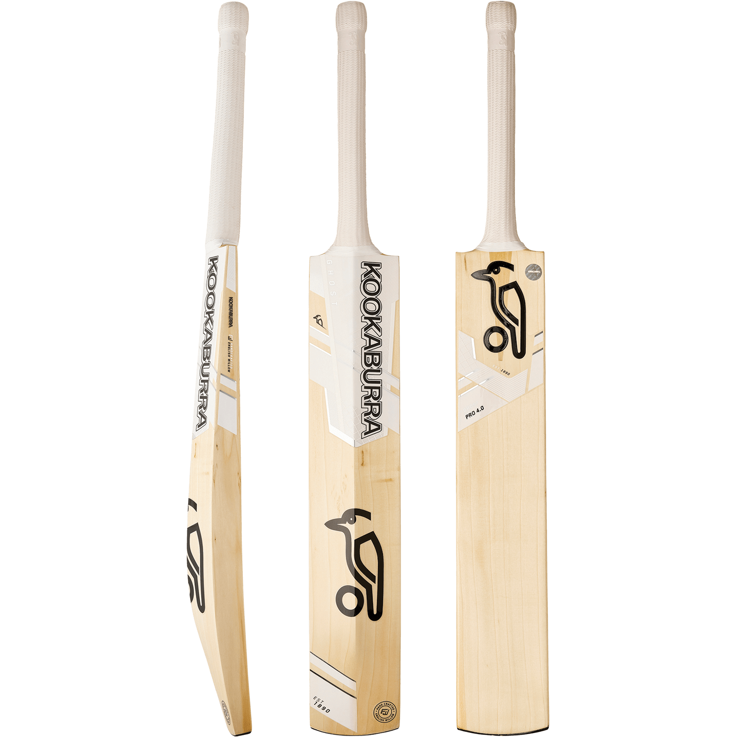 Kookaburra Ghost Pro 4.0 Junior Cricket Bat - Lightweight English Willow for Youth Players | Perfect for Practice Matches & Training Sessions