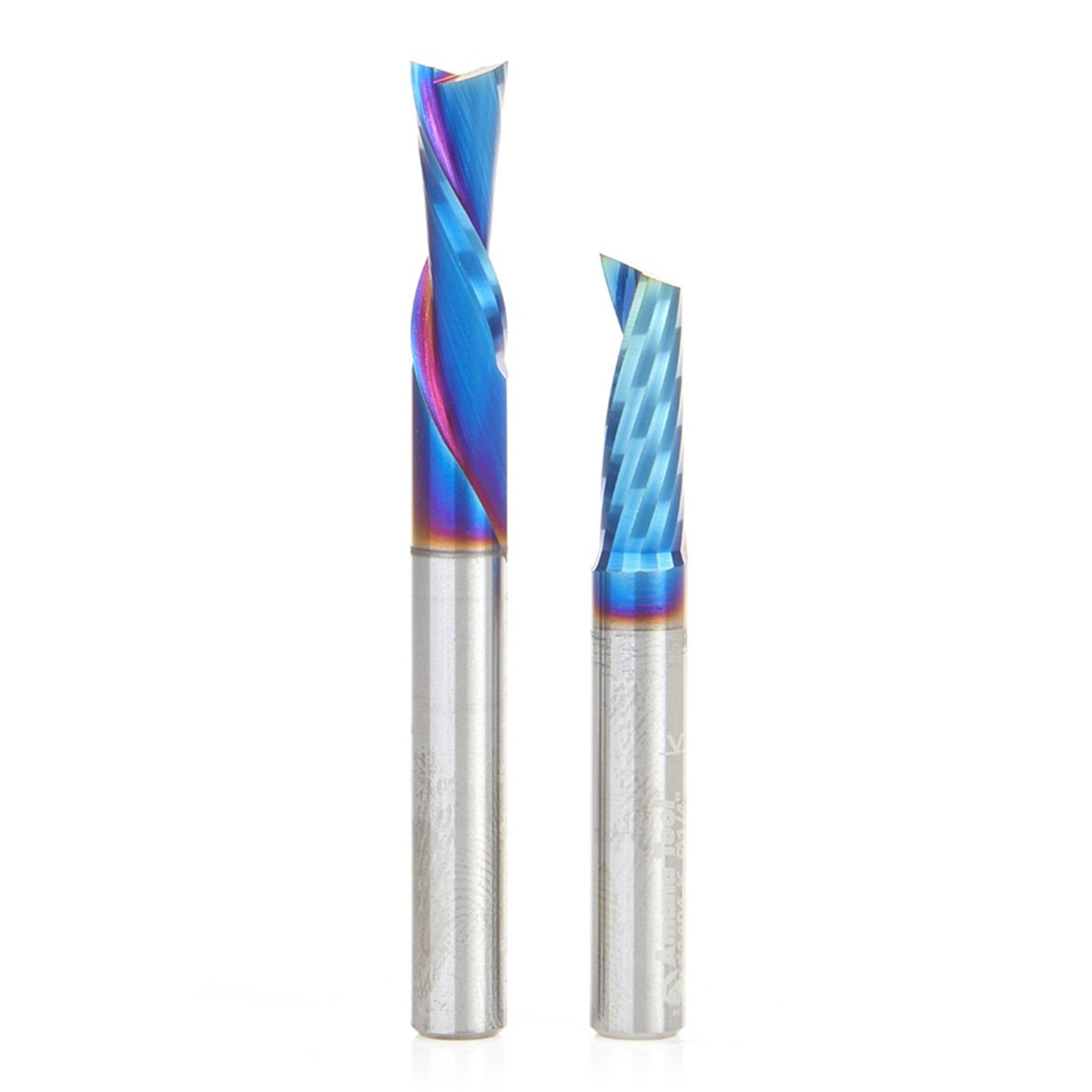 Amana Tool Spektra Extreme Tool Life Coated Solid Carbide CNC Signmaking Router Bit Pack IV, AMS-242-K 2-Pc, 1/4 Inch Shank - Perfect for Woodworking, Sign Making & Professional CNC Routing Projects