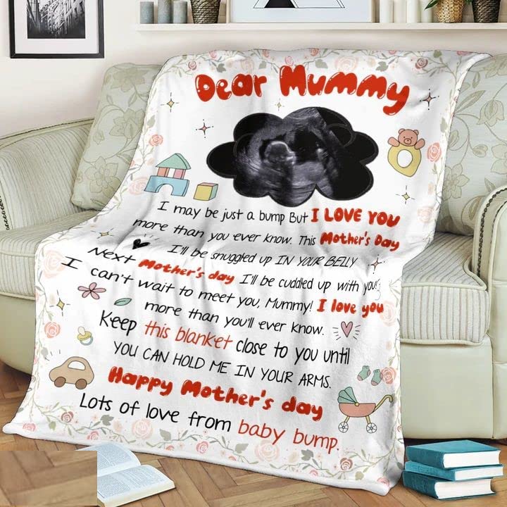 **Personalized Ultrasound Baby Blanket - Custom Pregnancy Gift for Expecting Moms, First Time Mothers & New Moms - Soft & Cozy Mother's Day Gift for Women - Perfect for Baby Showers, Pregnancy Announcements & Nursery Decor**