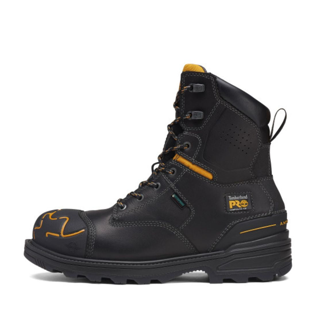 Timberland PRO Magnitude Men's 8 Inch Waterproof Steel Toe Work Boots - Black TB0A5M5X001 | Slip Resistant Safety Shoes for Construction, Warehouse & Outdoor Work