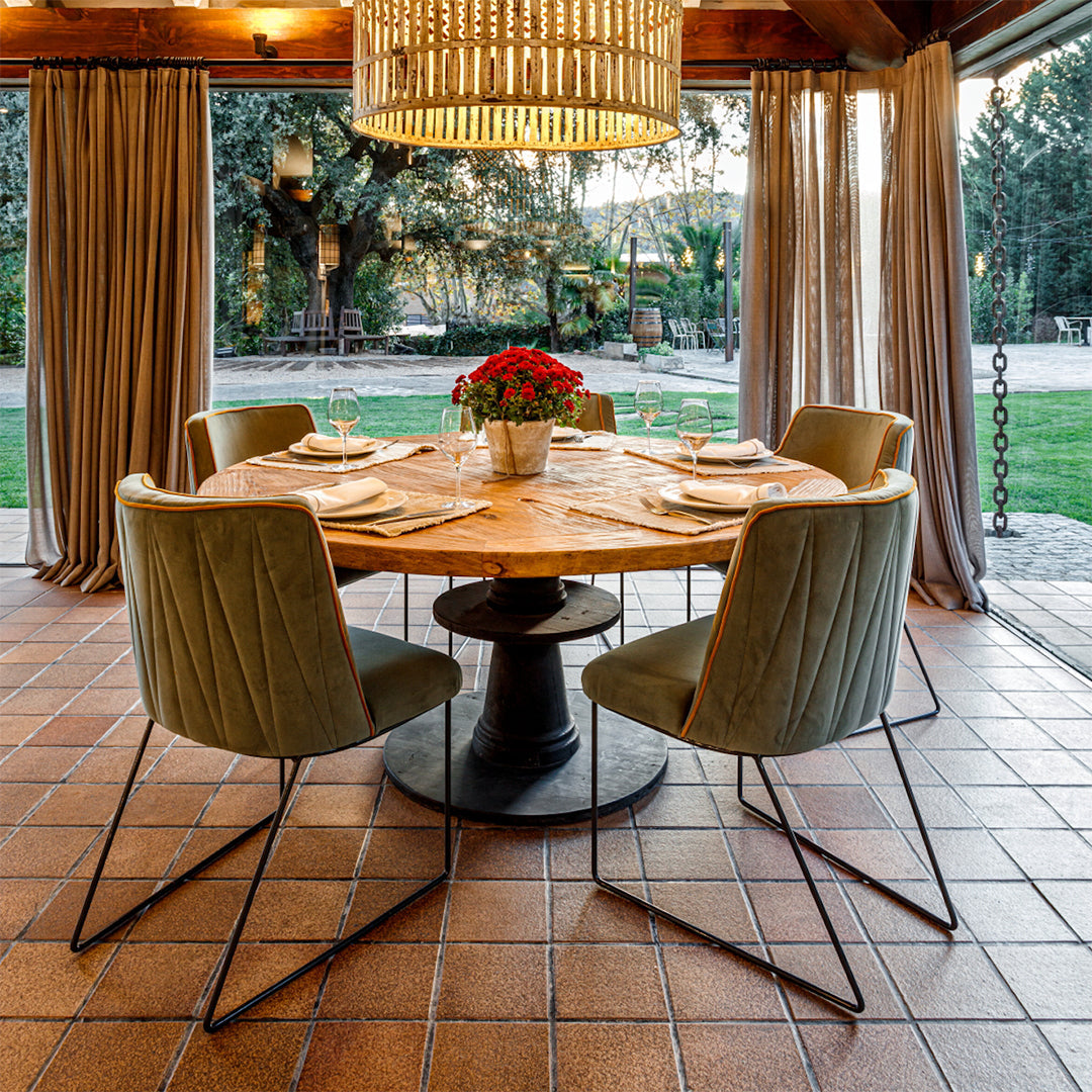 Croix I Side Chair - Modern Dining Chair with Wooden Legs & Upholstered Seat - Perfect for Kitchen, Dining Room, and Office Use