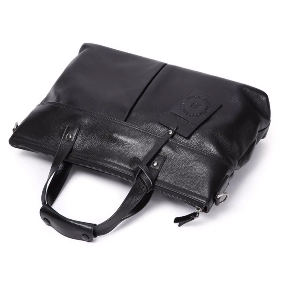 Morgan Genuine Leather Business Briefcase for Men & Women - 15.6 Inch Laptop Bag with Multiple Pockets - Perfect for Office, Travel & Business Meetings