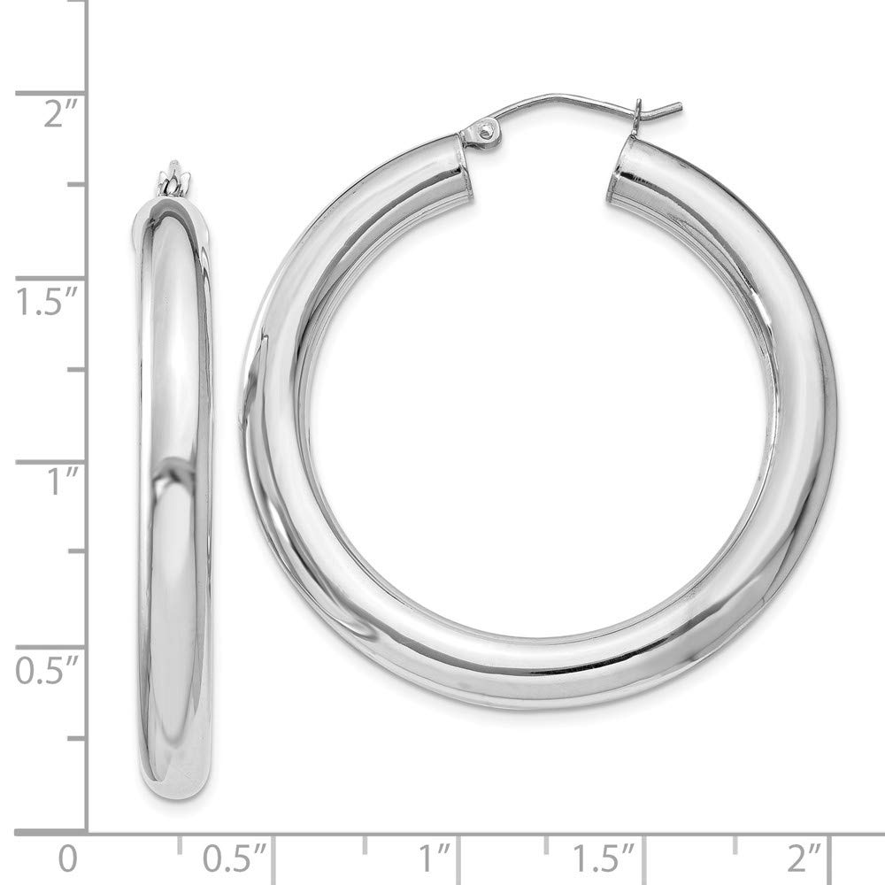 Sterling Silver Rhodium-Plated 5mm Round Hoop Earrings for Women - Hypoallergenic Dainty Everyday Jewelry - Perfect for Work, Date Night & Gifts