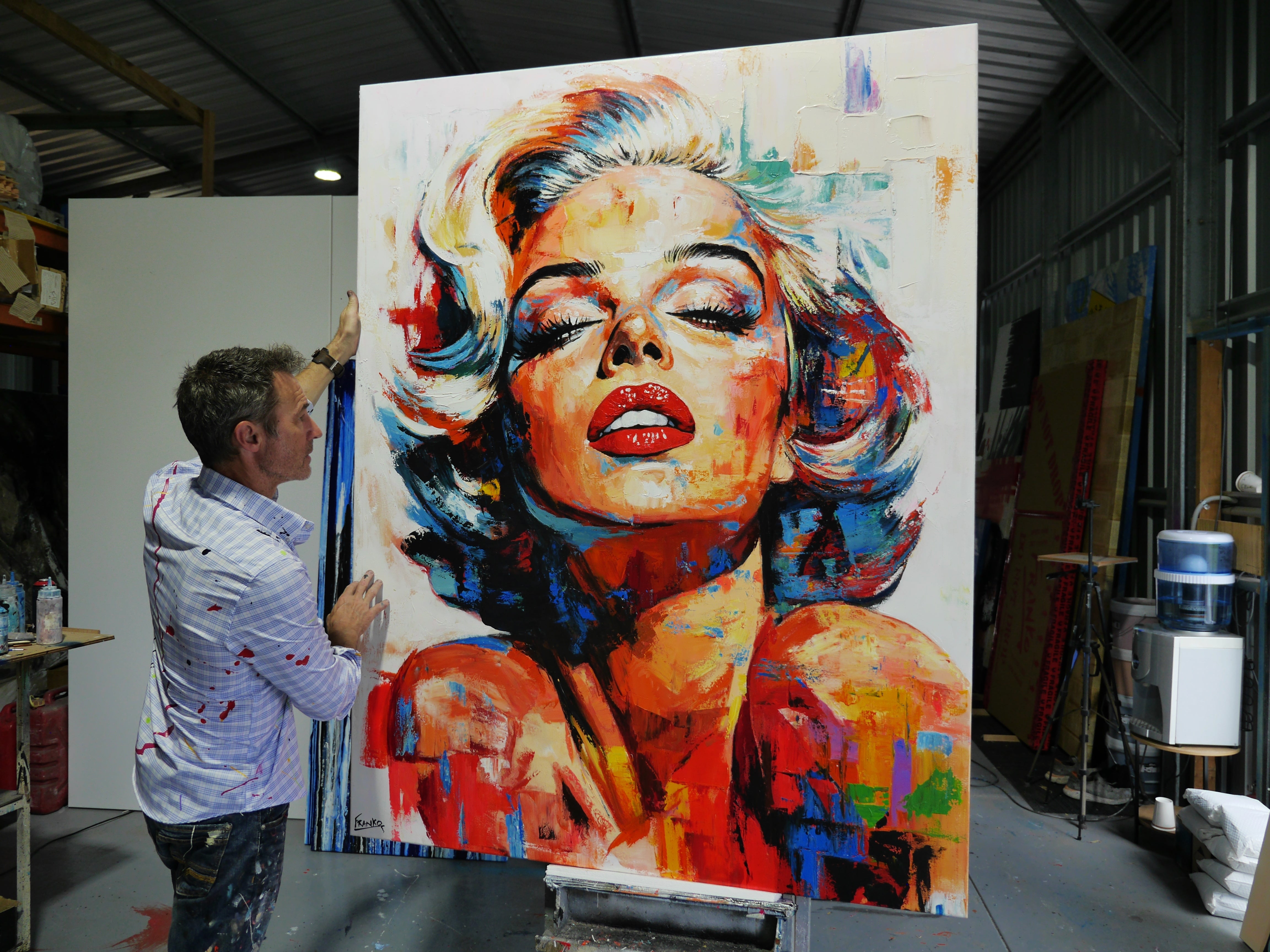 140cm x 180cm Marilyn Monroe Textured Abstract Realism Canvas Art Print - Blonde Ambition Wall Decor for Living Room, Bedroom & Office