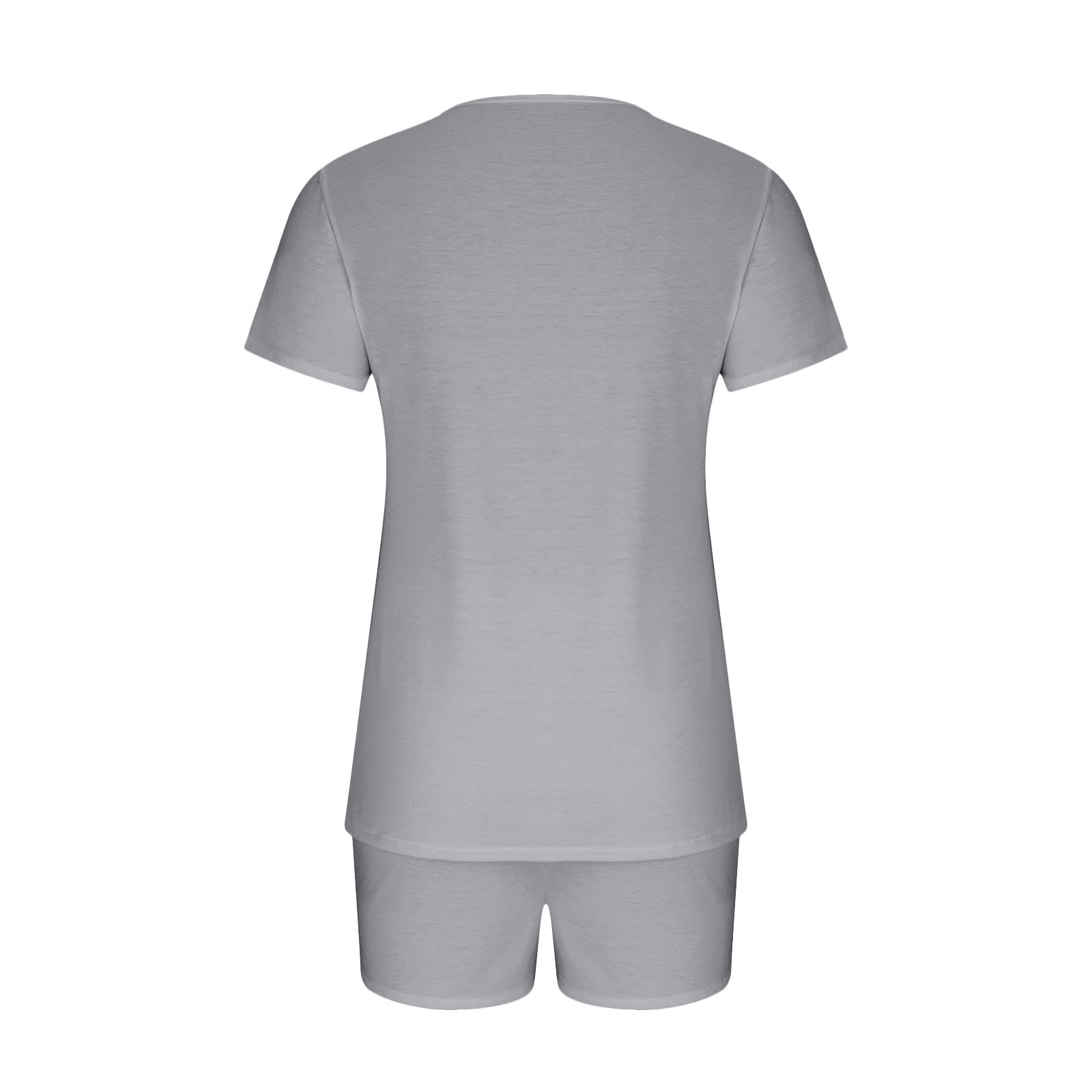 ZDRZK Women's 2-Piece Lounge Set - Soft Short Sleeve V-Neck Top & Comfortable Shorts - Matching Casual Pajama Outfit for Home, Travel & Relaxation