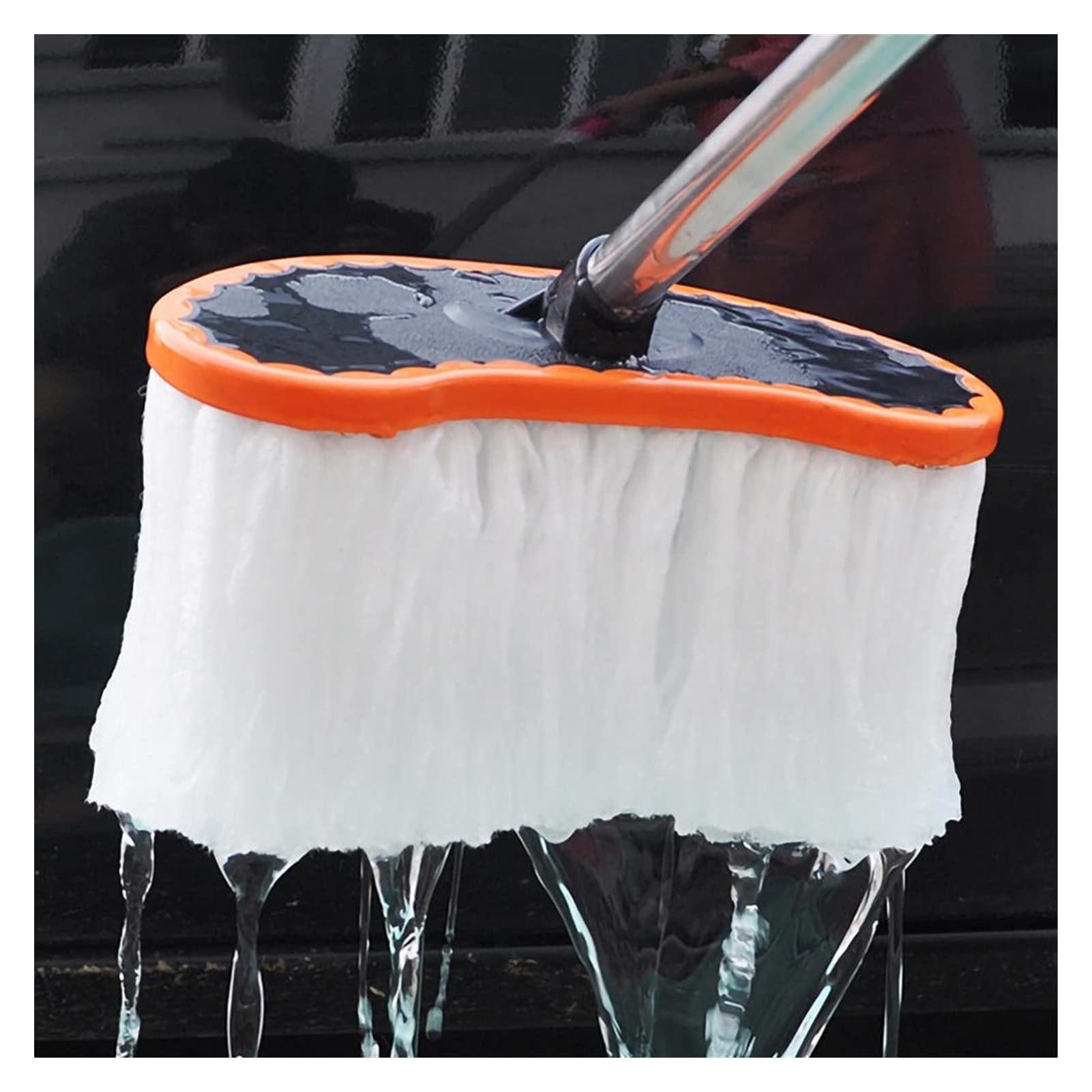 AQHZB Adjustable Telescopic Car Wash Brush with Soft Milk Silk Mop - Extendable Long Handle Cleaning Tool for Cars, SUVs, Trucks & Boats - Perfect for Washing, Waxing & Detailing Vehicles
