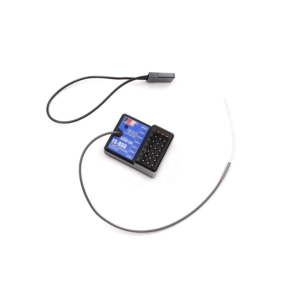 Flysky FS-BS6 6-Channel Receiver with Gyro Stabilization System - Compatible with FS-GT5 Remote Controller - for RC Cars, Trucks & Boats - Perfect for Racing, Drifting & Off-Road Adventures (1pcs FS-BS6)