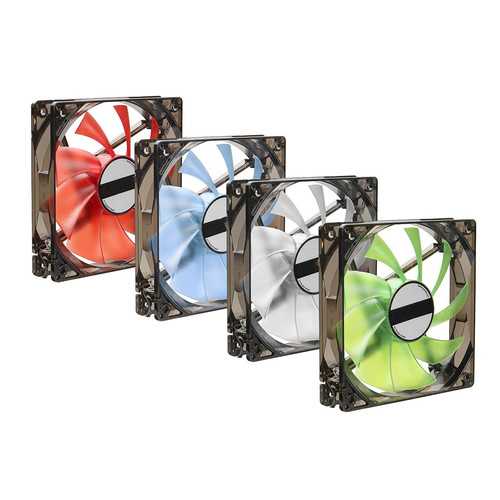 12cm RGBW LED Computer Cooling Fan - Red Green Blue White Light with Heat Sink | PC Case Cooling for Gaming & Workstation Setup