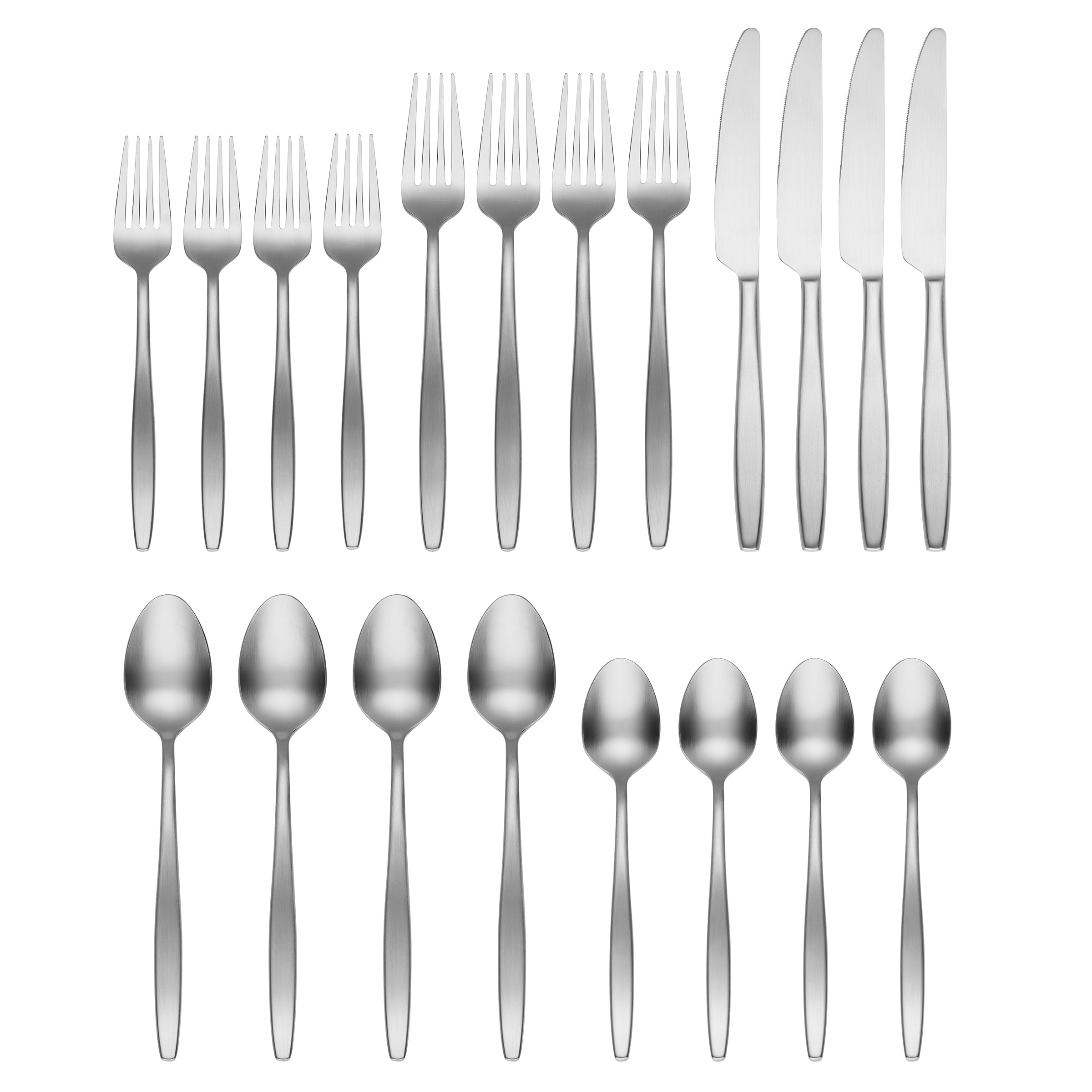 Premium Nylah Satin 20-Piece Flatware Set - Stainless Steel Cutlery Set with Mirror Finish - Elegant Dining Utensils for Wedding, Dinner Party & Home Entertaining
