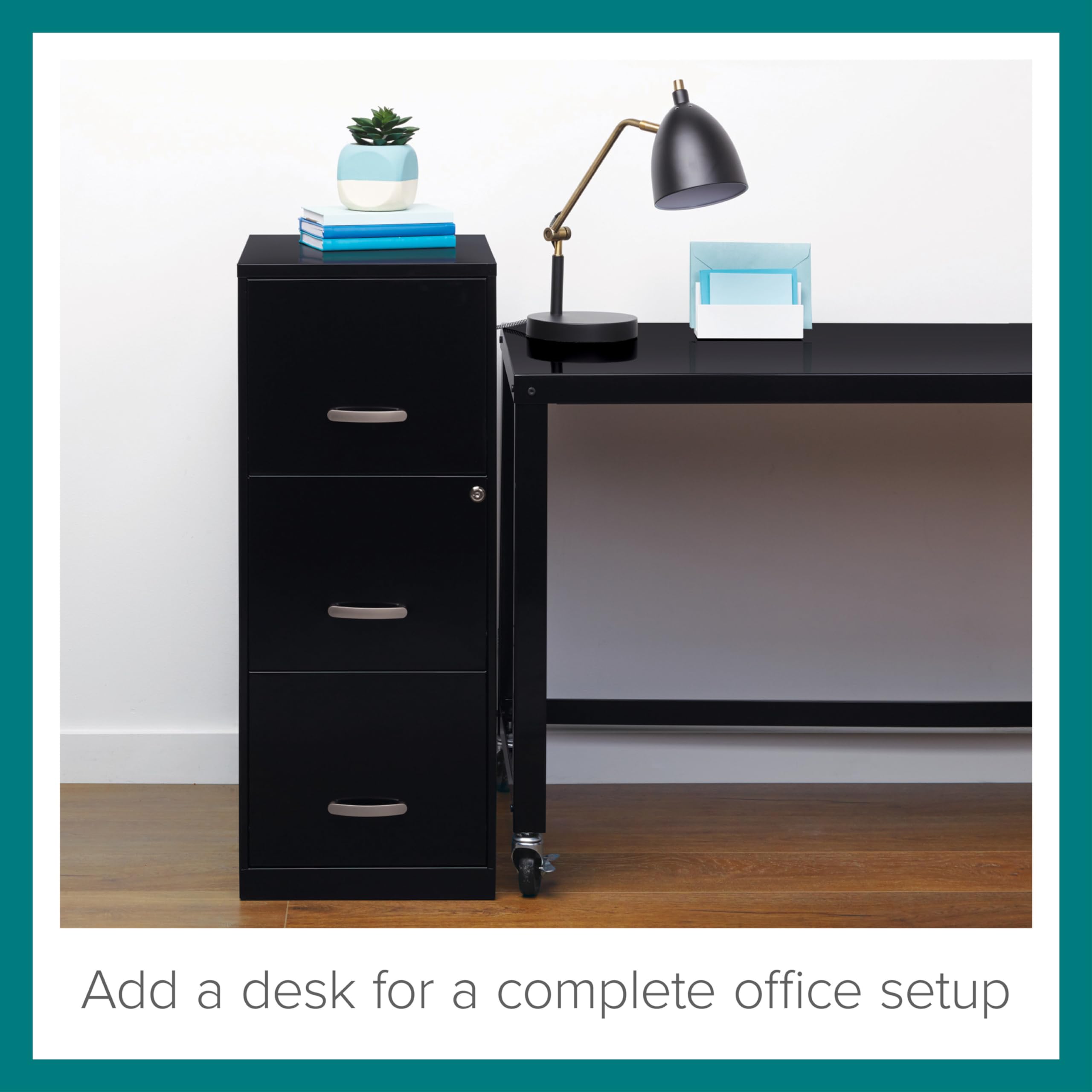 Lorell SOHO 18-Inch 3-Drawer Vertical File Cabinet - Office Storage Solution for Documents, Files & Supplies - Perfect for Home Office, Small Business & Workspace Organization