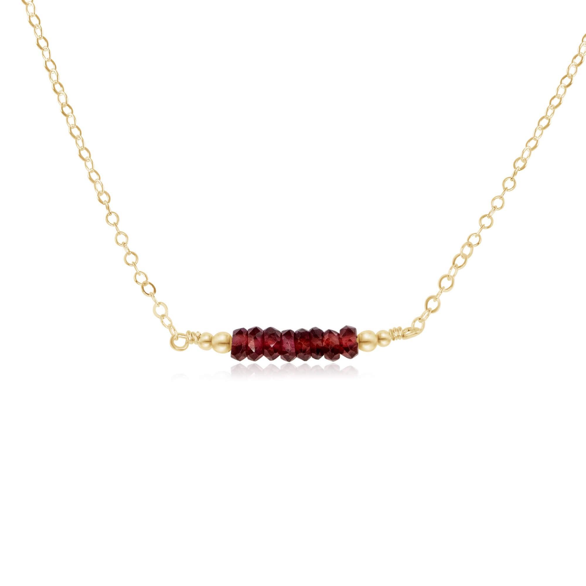 Sparkling Red Garnet Faceted Bead Bar Necklace - Elegant Handmade Jewelry for Women | Perfect for Weddings, Parties & Special Occasions