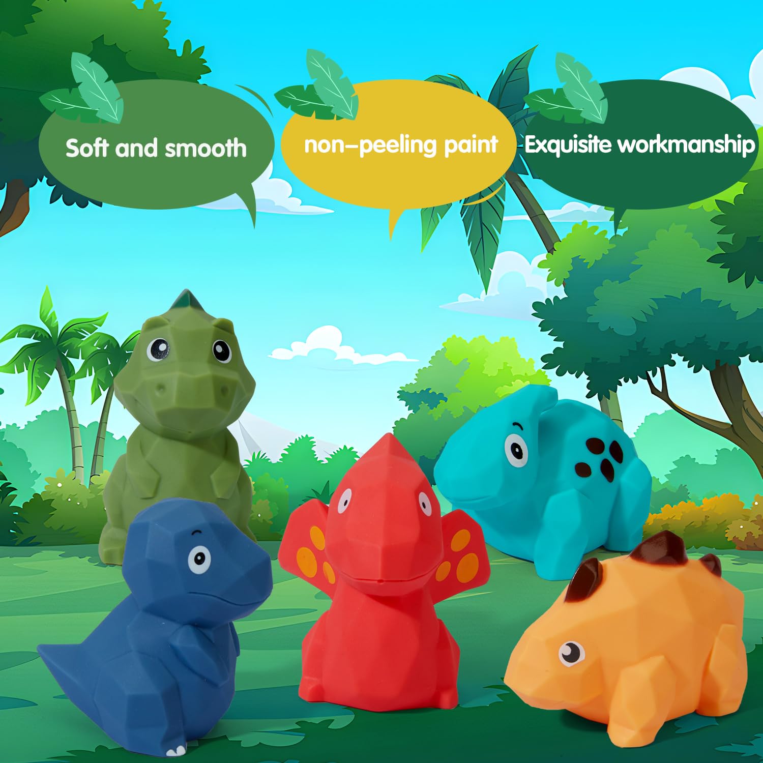 **Non-Toxic Dinosaur Bath Toys for Babies 6-12 Months - 8-Pack Mold-Free Floating Toys for Kids Ages 1-3 | Safe Bathtub & Pool Fun, Perfect Baby Shower & Birthday Gifts**    *(Use for sensory play, bath time fun, pool parties, and early learning development!)*