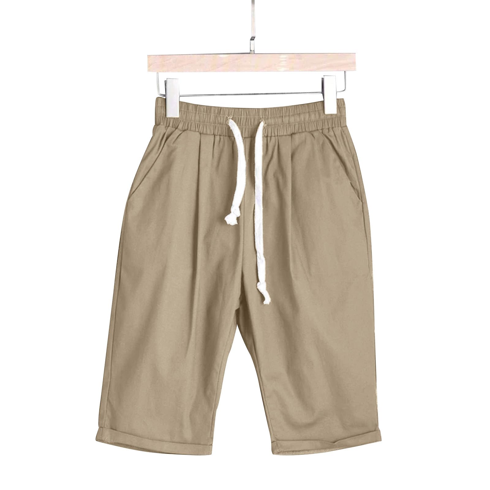 Trendy 2024 Women's Bermuda Shorts - Knee Length, Elastic Waist with Drawstring for Casual Wear & Summer Outings