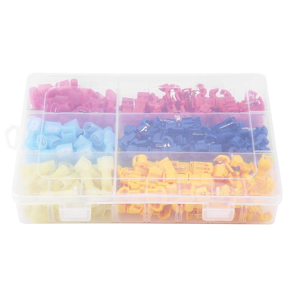 Meiyya 240pcs T-Tap Wire Connectors Kit - Brass & Plastic Solderless Terminals for Auto & Home Wiring
