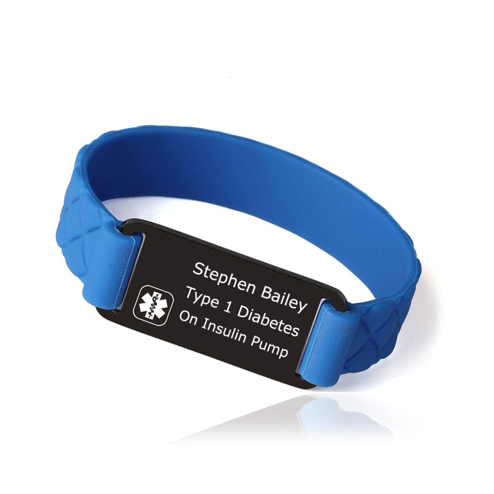 Custom Medical ID Bracelets for Women & Men - Engraved Rubber Sports Alert Bracelet for Allergies, Diabetes & Emergencies | Perfect for Running, Gym & Outdoor Activities