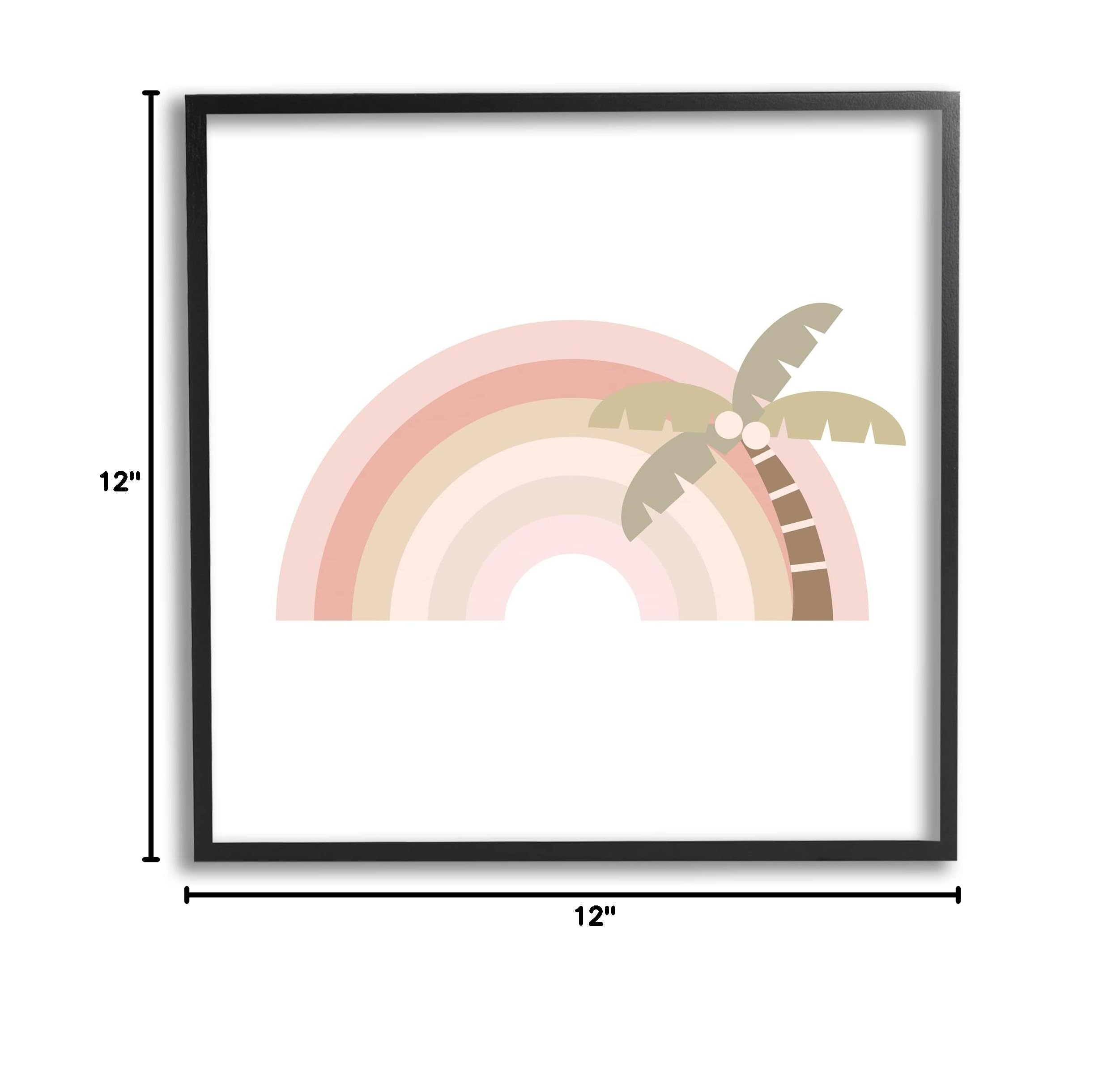 Stupell Industries Tropical Pastel Rainbow Palm Tree Horizon Wall Art - Designed by Daphne Polselli - Perfect for Beach House Decor, Nursery, or Boho Living Room