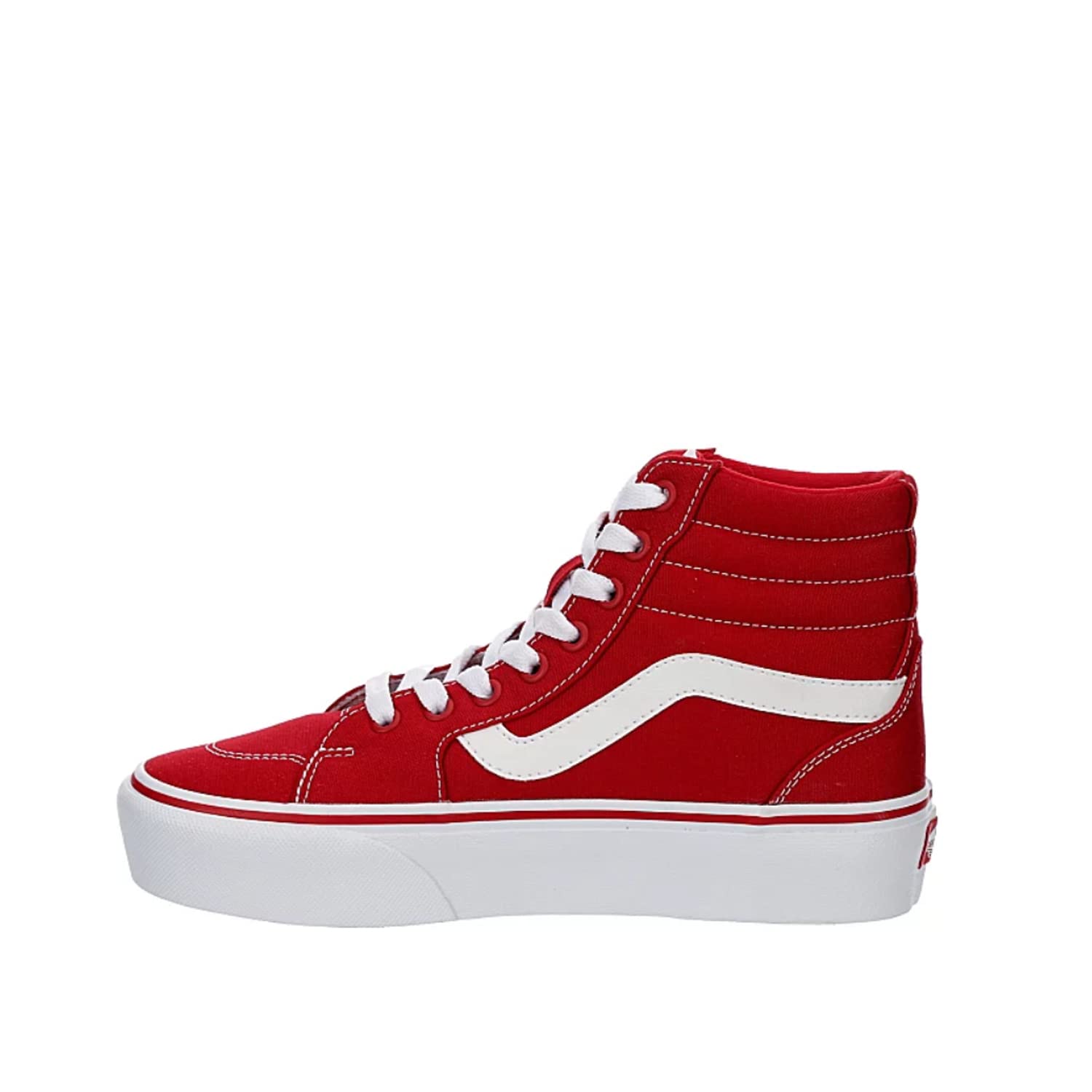 Vans Unisex Filmore High Platform Canvas Sneakers - Tango Red | Comfortable & Stylish Shoes for Men & Women | Perfect for Casual Wear, Street Fashion & Everyday Outfits