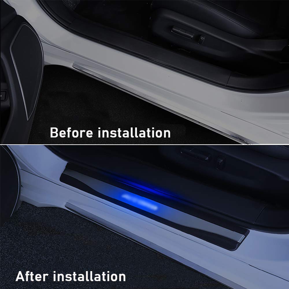 XITER Stainless Steel Door Sill Scuff Plate Guard with LED for 2018-2022 Honda Accord 10th Gen - 4PCS Auto Accessories - Perfect for Car Interior Protection & Style Enhancement