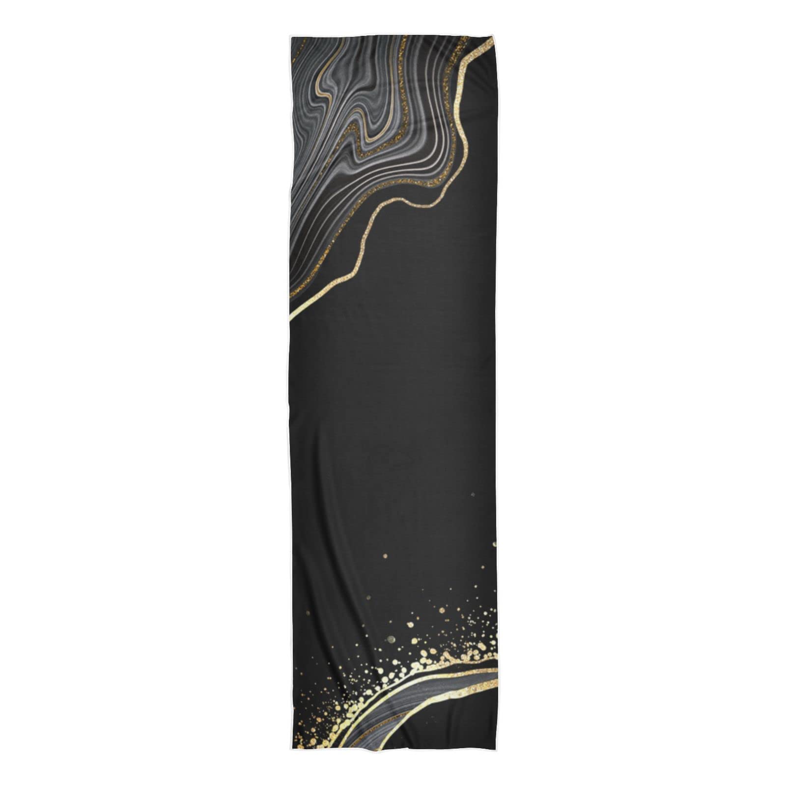 Cooling Sports Towels for Workout - Quick Dry, Breathable & Lightweight Gym Towels - Cold Cooling Sweat Towels for Running, Yoga, Fitness & Outdoor Activities - Abstract Black Marble Gold Line Design