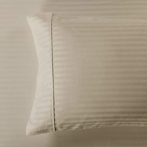 Premium 650 Thread Count Stripe Pillowcase Set (2-Pack) - Soft & Easy Care Standard Size Bedding - Perfect for Guest Rooms, Hotels, and Cozy Home Decor
