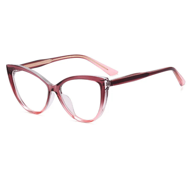 CCspace Women's Full Rim Square Cat Eye Titanium Eyeglasses Frame - Lightweight & Durable TR90 Material - Perfect for Work, Reading & Fashion Accessories