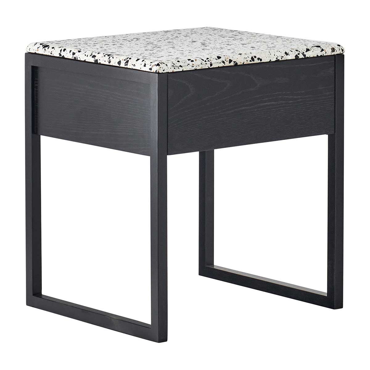 Modern Avalon Terrazzo Bedside Table - Stylish Nightstand with Marble Composite Top for Bedroom Decor, Perfect for Small Spaces & Apartment Living