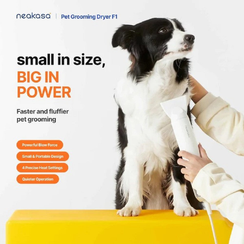 Fast & Quiet F1 Pet Hair Dryer for Dogs & Cats - Professional Grooming Blower for Home & Salon Use