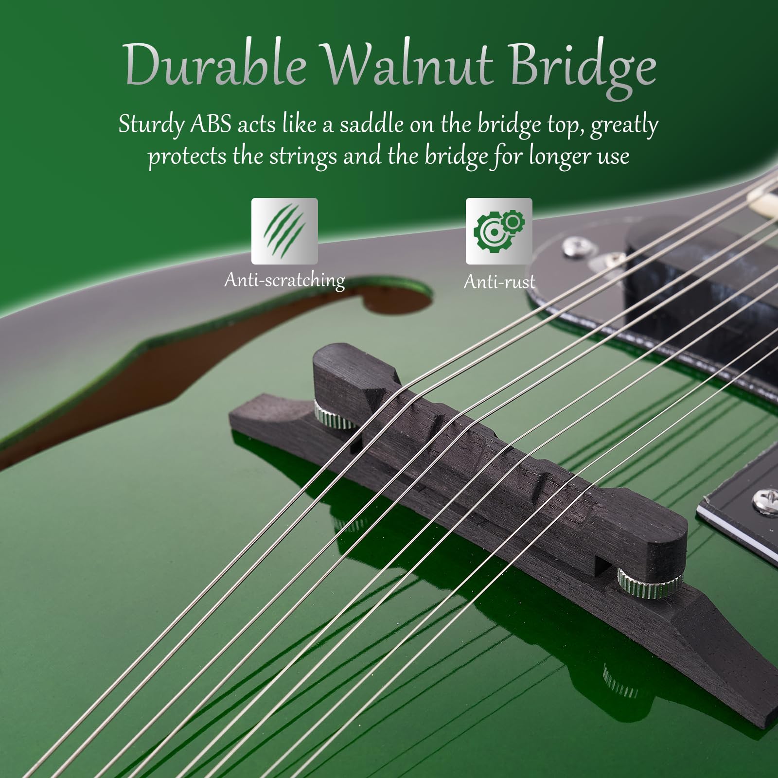 Acoustic Electric Mandolin - MIRIO A-Style 8-String Beginner Mandolin with Tuner, Strings, Bag & Picks (Electric Green) - Perfect for Adults Learning Music & Christmas Gifts