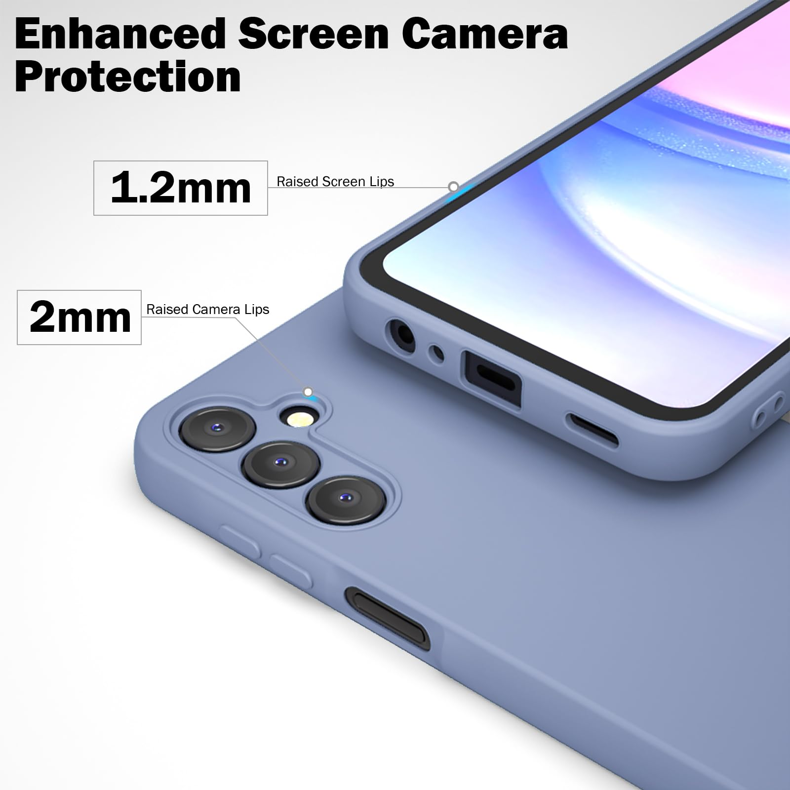 Premium Shockproof Silicone TPU Case for Samsung Galaxy A35 5G - Slim Fit with Soft Anti-Scratch Microfiber Lining & Includes 2 Pack Screen Protectors (Grey) - Perfect for Everyday Protection, Work & Outdoor Activities
