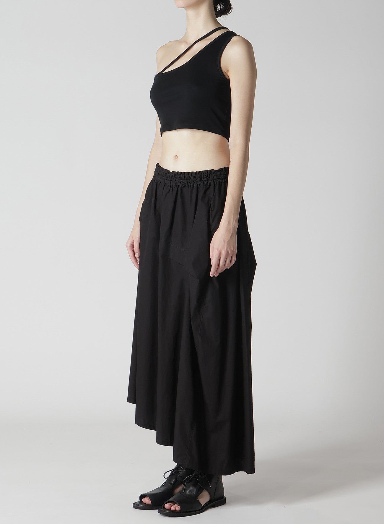 Women's Cotton Broadcloth Asymmetrical Skirt with Right Tuck - Breathable Summer Dress for Casual Outings & Beach Vacations