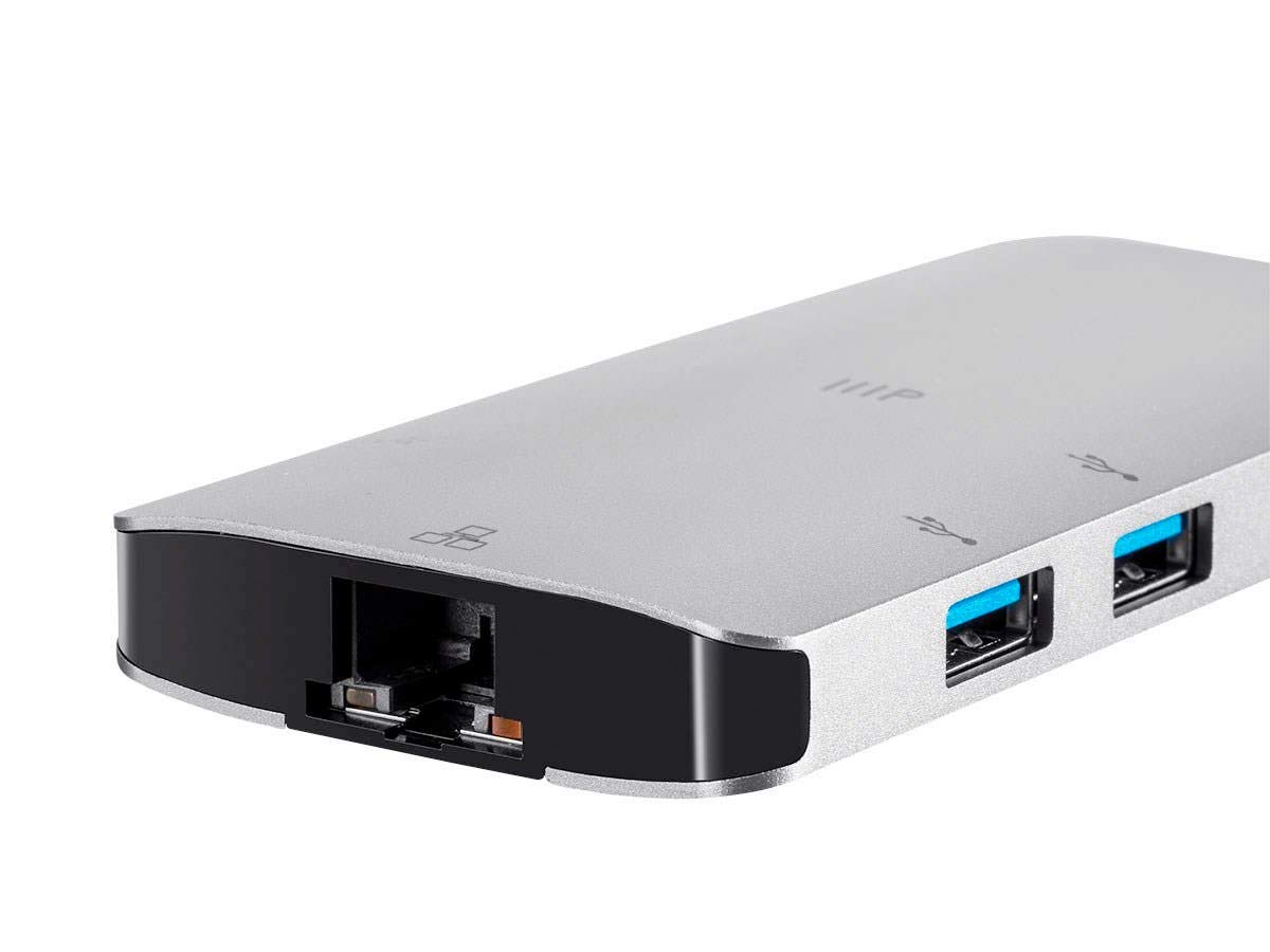 Monoprice USB-C to HDMI Adapter with Gigabit Ethernet, 3-Port USB 3.0 Hub, SD Card Reader & 100W Power Delivery - Multi-Port USB C Hub for MacBook Pro, Dell XPS, Surface Pro - Perfect for Home Office, Conference Room & Travel Use