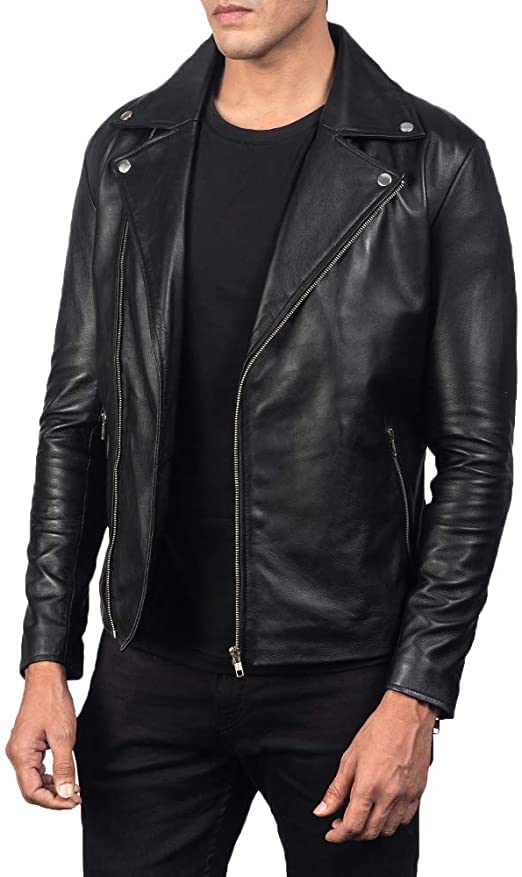 The Jacket Maker Noah Men's Motorcycle Jacket - Genuine Leather Double Rider Biker Jacket for Men | Perfect for Riding, Casual Wear & Outdoor Adventures