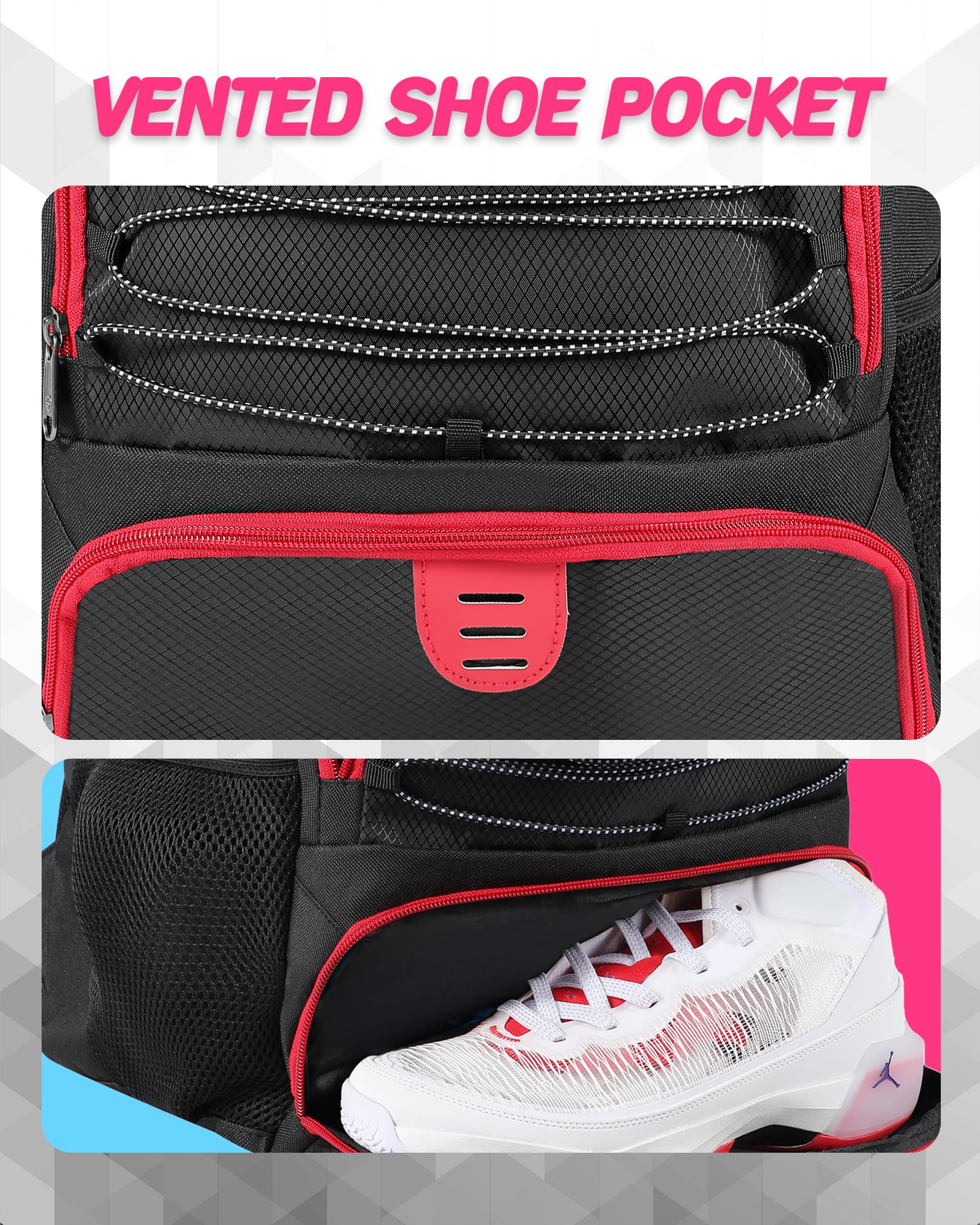 **Men's & Women's Basketball Backpack with Ball & Shoe Compartment - 30L Lightweight Breathable Sports Bag for Soccer, Volleyball, Football - Perfect for Travel, School & Gym**    *(Use for: Sports practice, travel gear, school essentials, gym workouts, and outdoor activities.)*
