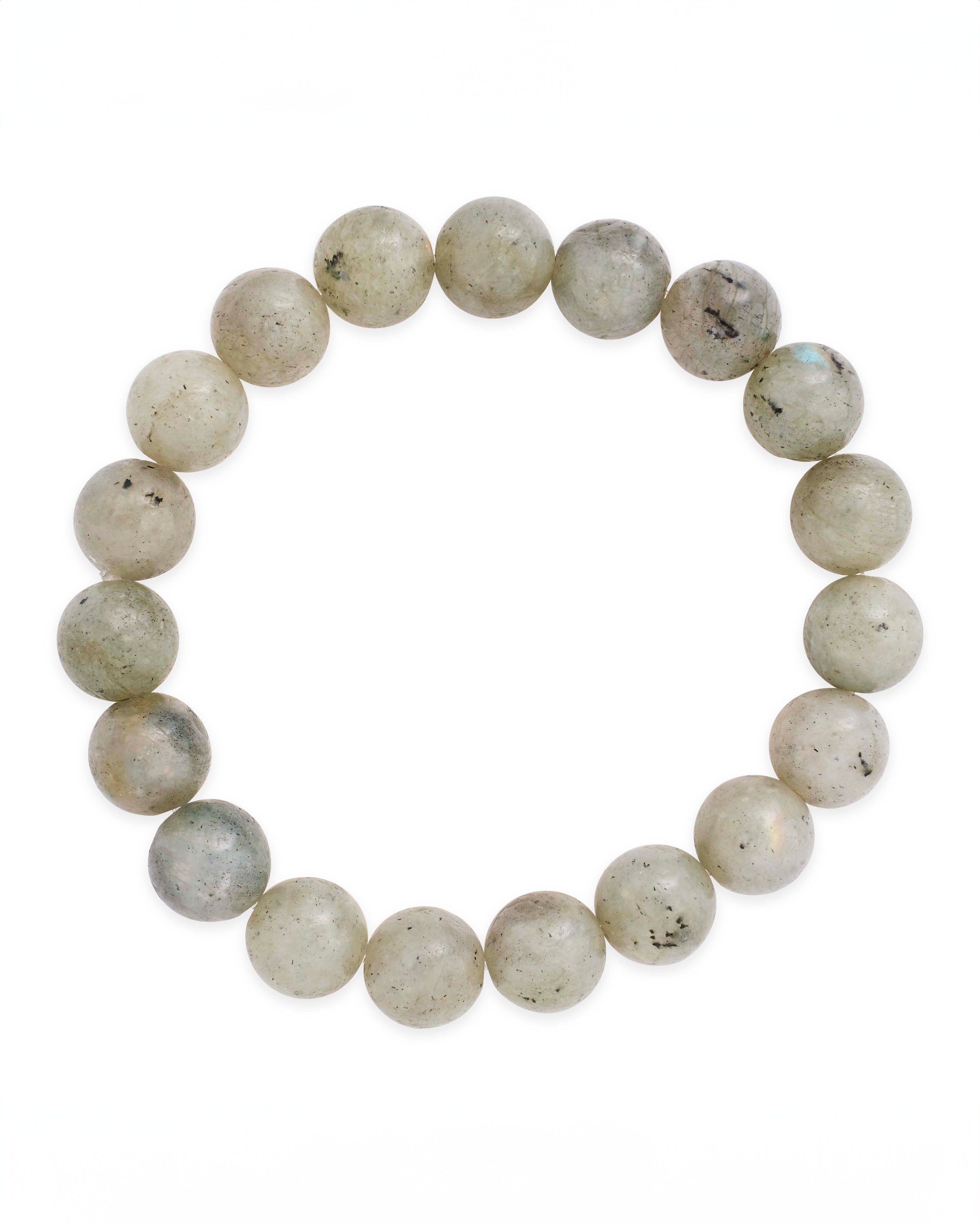 Natural Labradorite Beaded Stretch Bracelet for Women - Healing Crystal Jewelry for Energy Protection & Chakra Balancing | Perfect for Meditation, Yoga & Spiritual Gifts