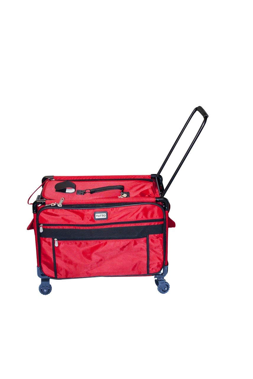 Tutto Machine On Wheels - 24-Inch Red Rolling Utility Cart for Kitchen, Office, or Garage Organization | Heavy-Duty Mobile Storage Solution