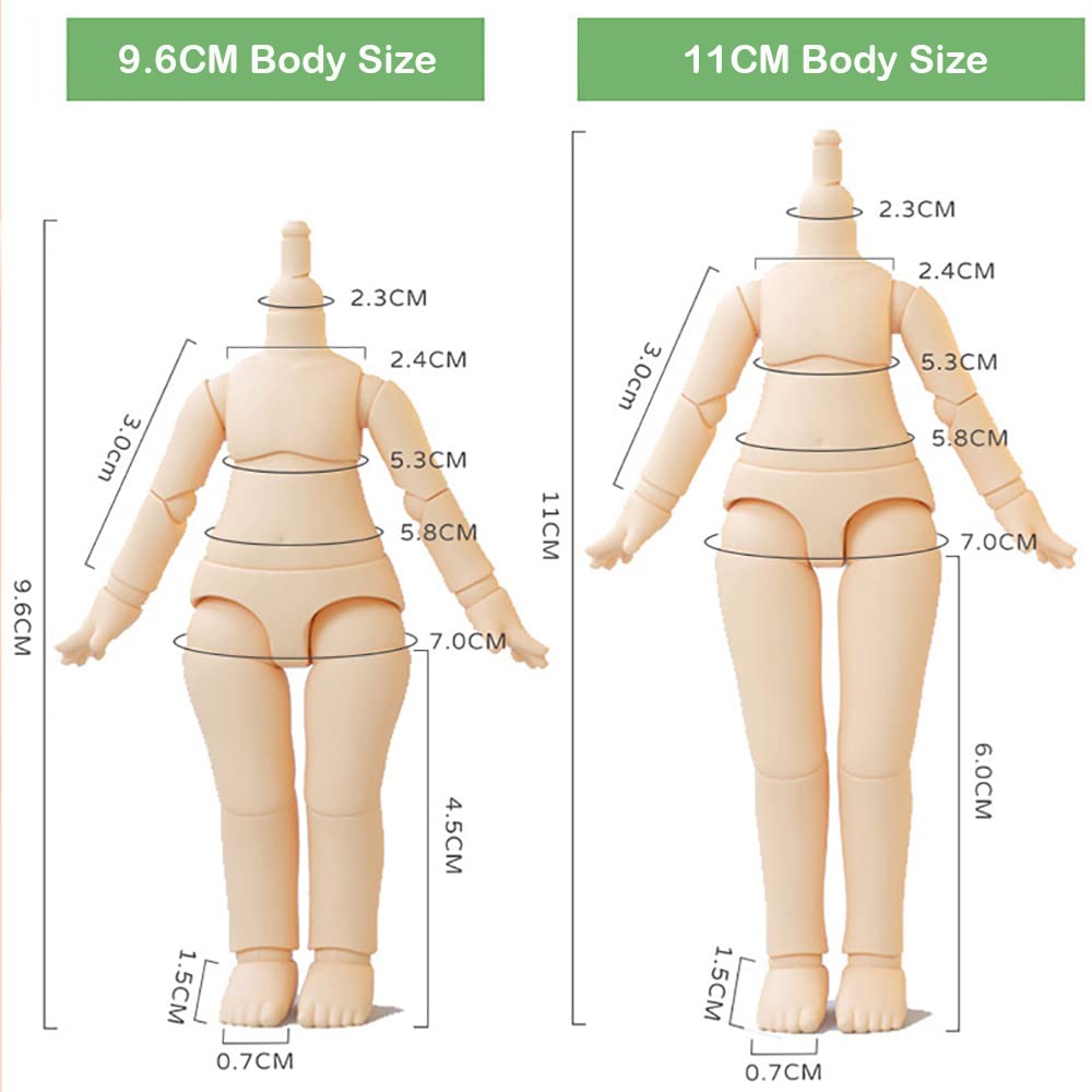XiDonDon 1/12 Scale BJD Doll Body - 9.6cm/11cm YMY2 Action Figure Replacement Parts (Milky White) | Perfect for Doll Customization, Photography & Collectibles
