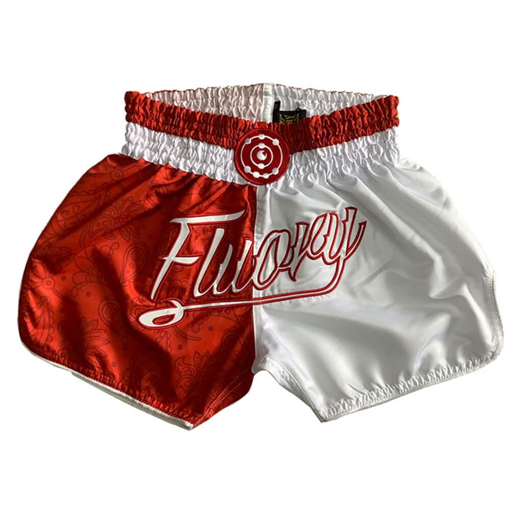 FLUORY Muay Thai Boxing Shorts for Men & Women - Premium MMA Training, Cage Fighting & Kickboxing Shorts - Lightweight & Breathable for Gym, Workout & Martial Arts