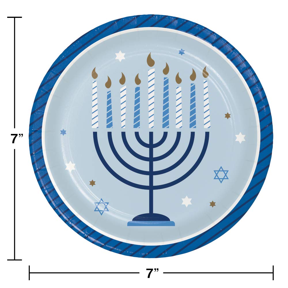 Hanukkah Party Supplies Set - 8 Guest Disposable Paper Plates & Napkins for Jewish Festival Celebration | Perfect for Family Gatherings & Holiday Decorations
