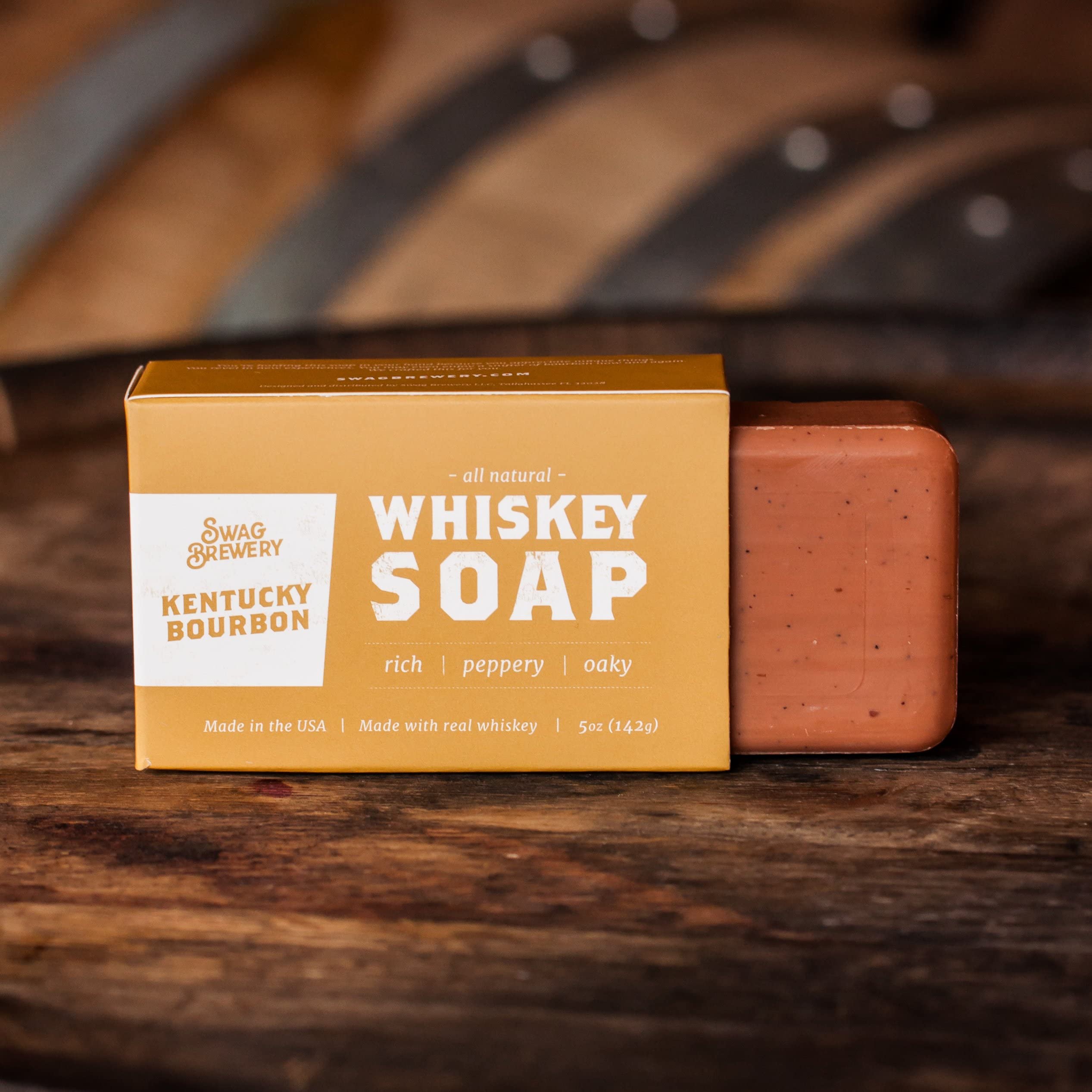 Premium Bourbon Whiskey Scented Candle & Soap Set - Handcrafted in USA - Home Decor, Relaxation Gift for Men & Women - Perfect for Romantic Dinners, Spa Nights & Cozy Evenings
