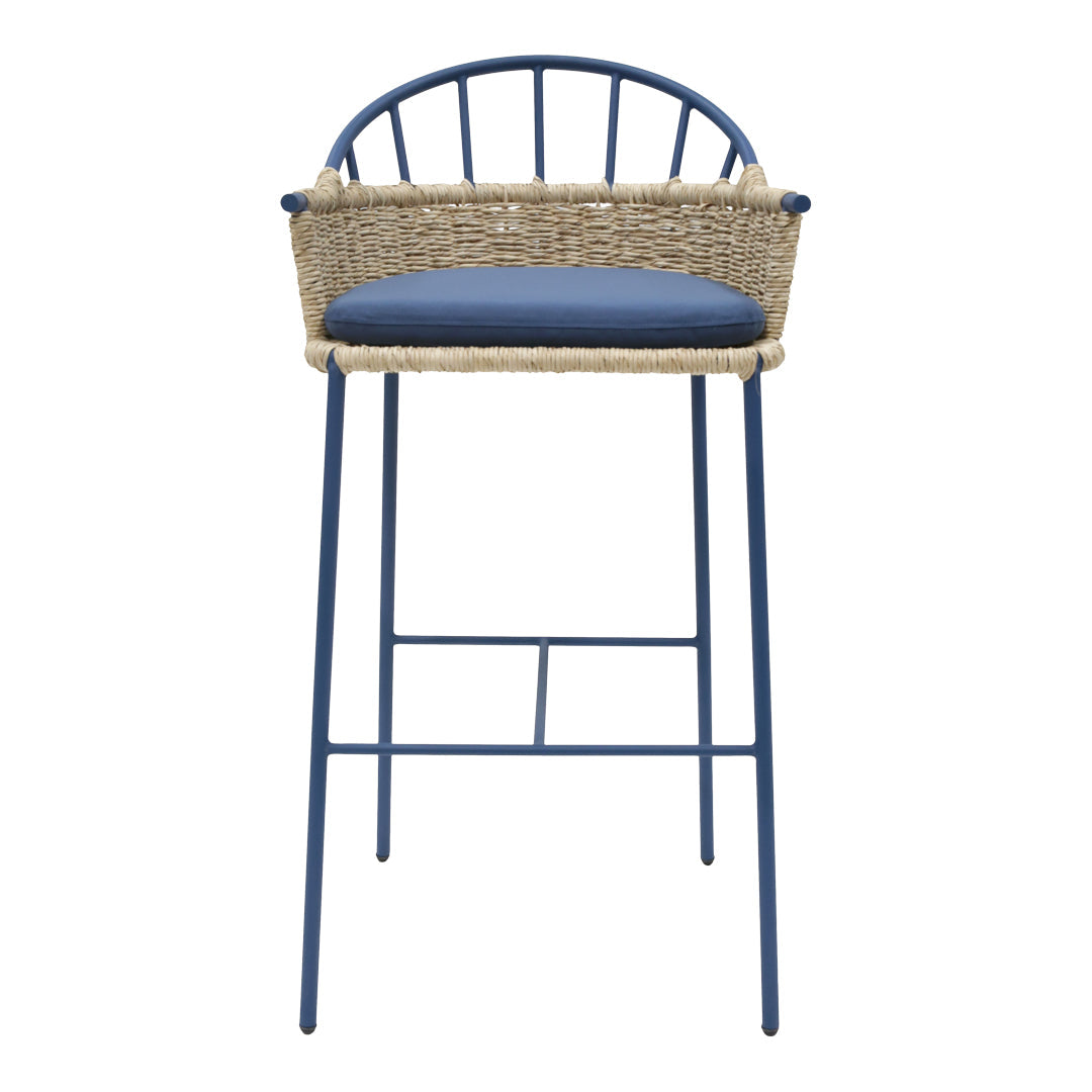 1730 Outdoor Counter Stool with Waterproof Cushion - Bar Height Patio Stool for Kitchen Island, Poolside, Deck & Backyard - Weather-Resistant Dining & Entertaining Furniture