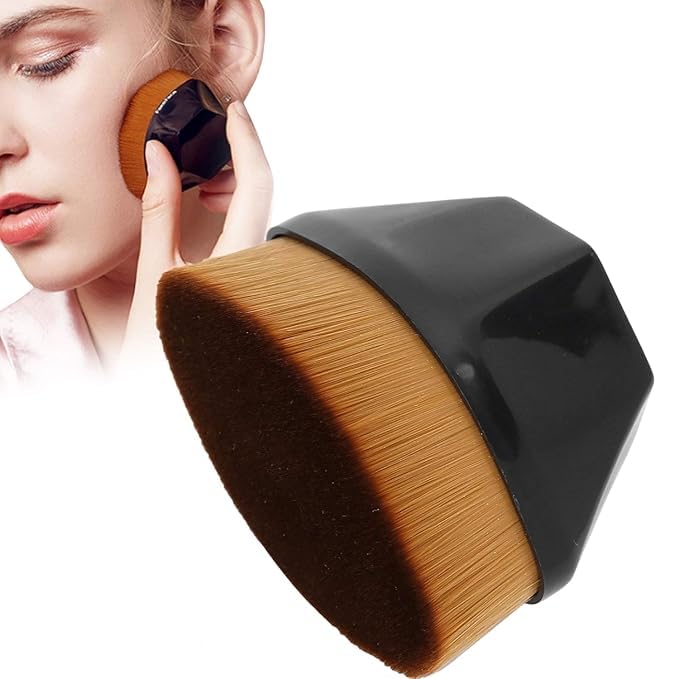 Professional Hexagon Contour Kabuki Makeup Brush Set - Flat Top Foundation Brush for Liquid, Cream & Powder Blending | Vegan Face Makeup Brush with Protective Case | Perfect for Contouring, Highlighting & Everyday Makeup Application