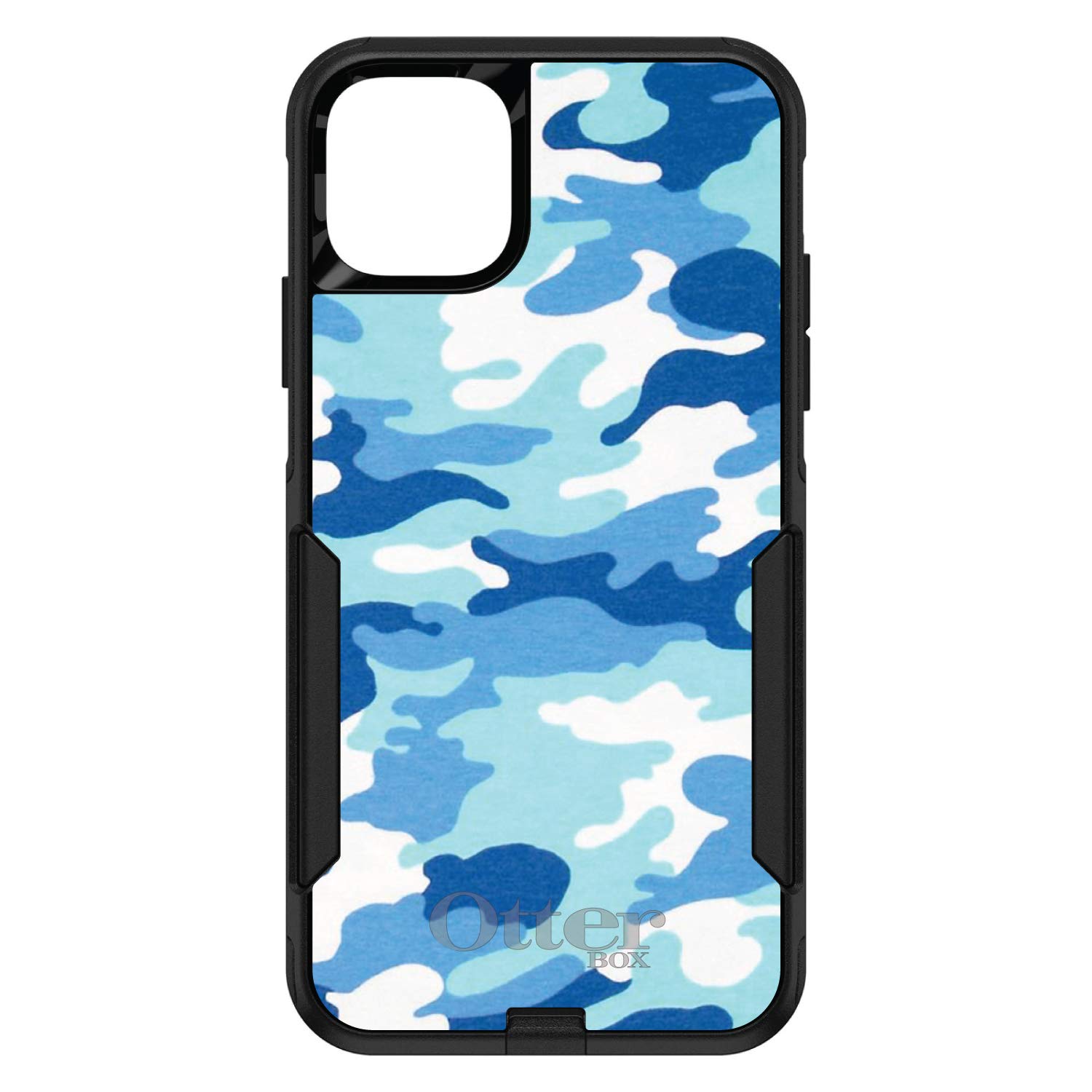 DistinctInk iPhone 11 Pro MAX Case (6.5 Inch) - Durable Protective Cover with Blue White Camouflage Design - Shockproof Replacement for OtterBox Commuter - Perfect for Outdoor Activities, Travel & Daily Use