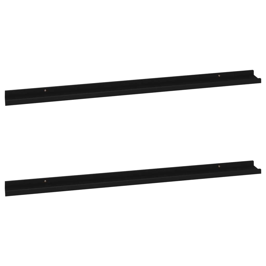 2-Pack Black Floating Wall Shelves (45.3